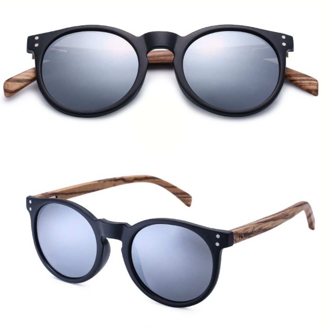 Polarisierte Unisex Sonnenbrille mit Holzrahmen